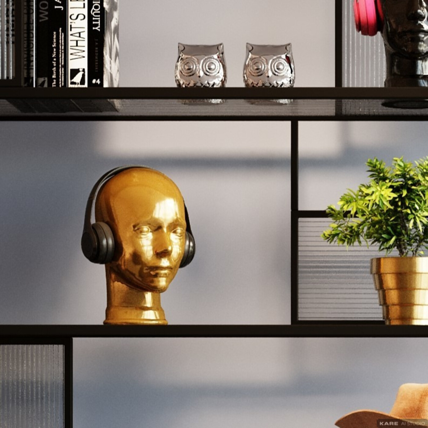 Подставка для наушников Gold Metallic «Золотая металлическая» от KARE Design