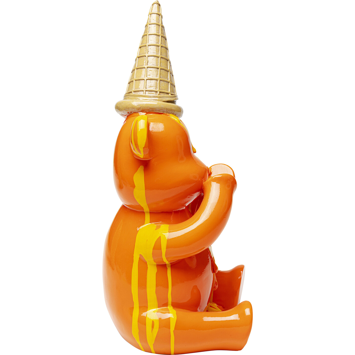 Фигура декоративная Sitting Gelato Bear «Сидячий мишка с мороженым» 37 см, Оранжевый от KARE Design
