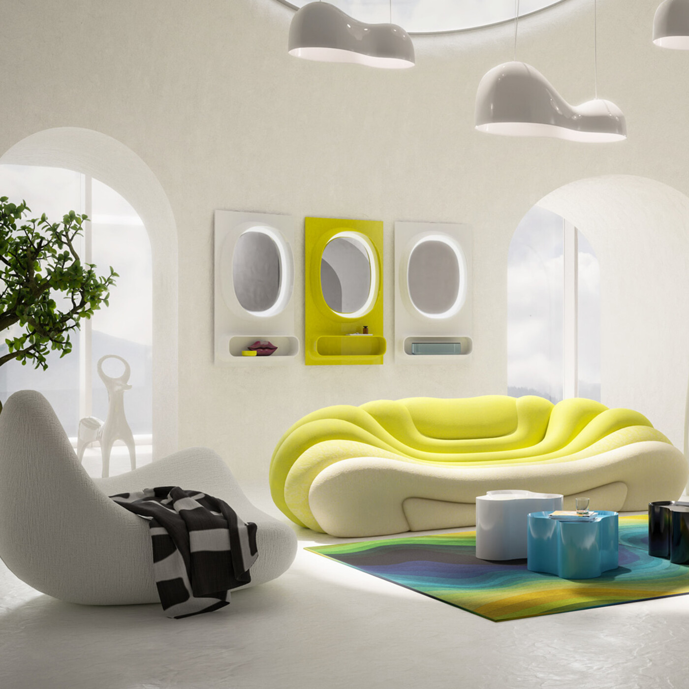 Зеркало настенное  KARE x Karim Rashid Aero LED White 80x141 см от KARE Design