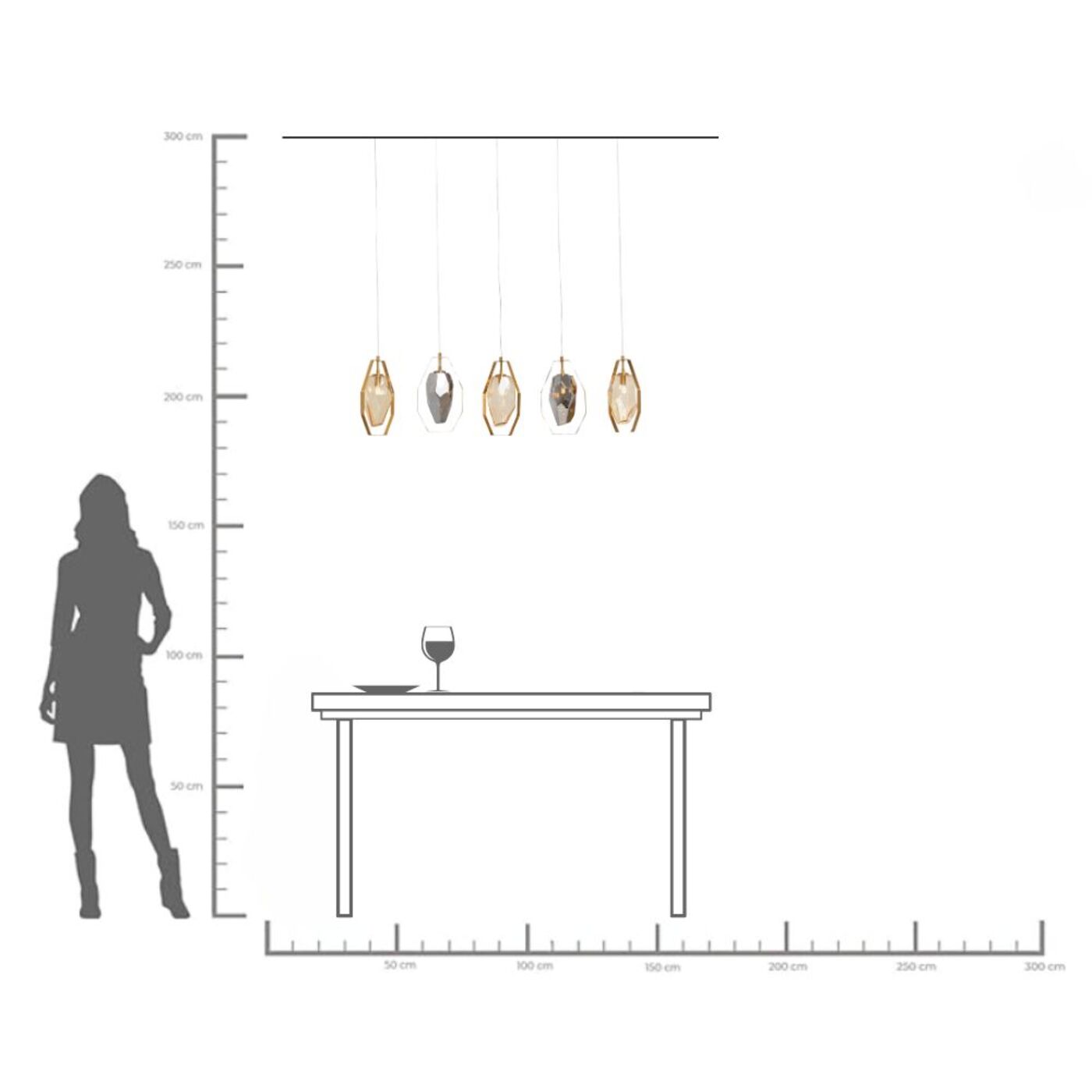 Светильник подвесной Diamond Fever Dining Brass 110 см от KARE Design