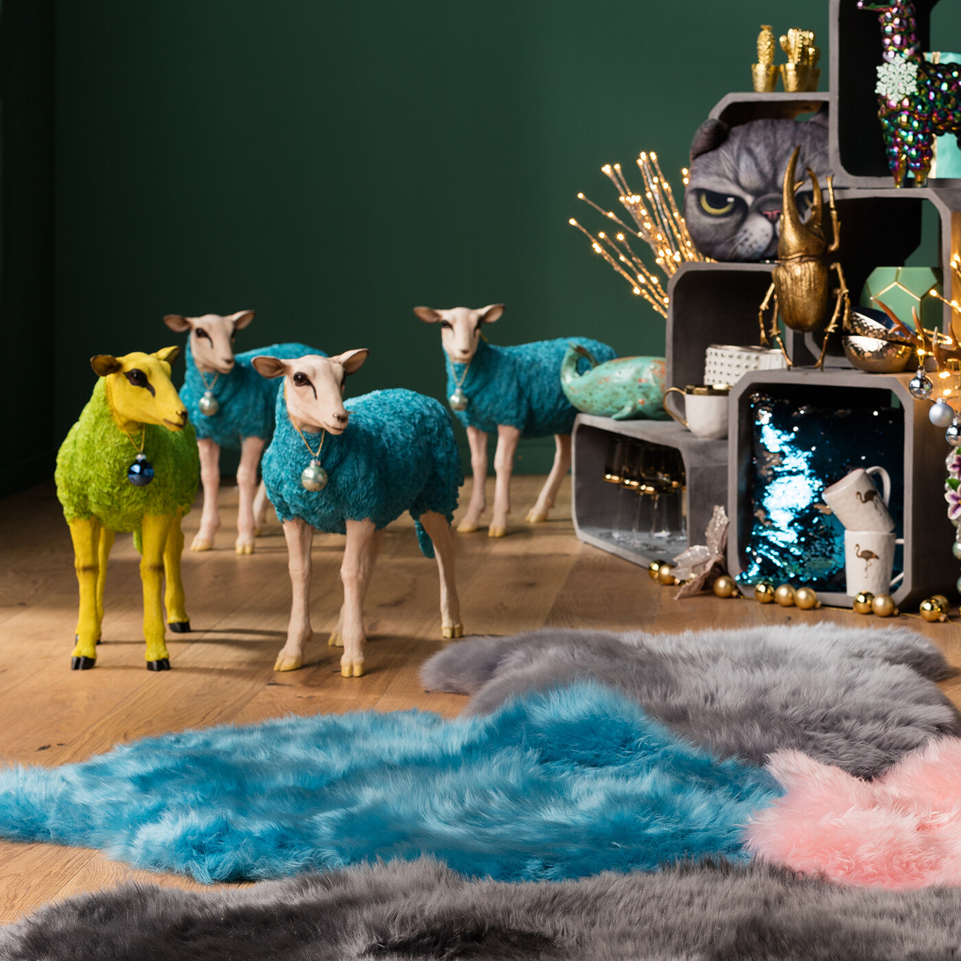 Фигура декоративная Sheep Colore «Разноцветная овца», Зелёный от KARE Design