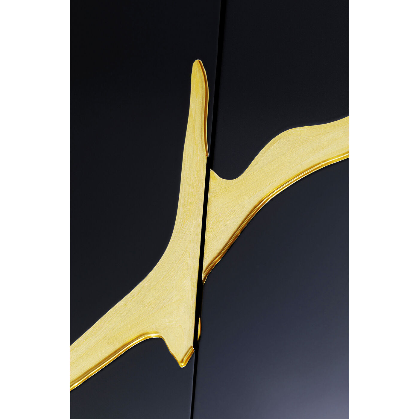 Комод широкий Cracked Black Gold 165x80 см от KARE Design
