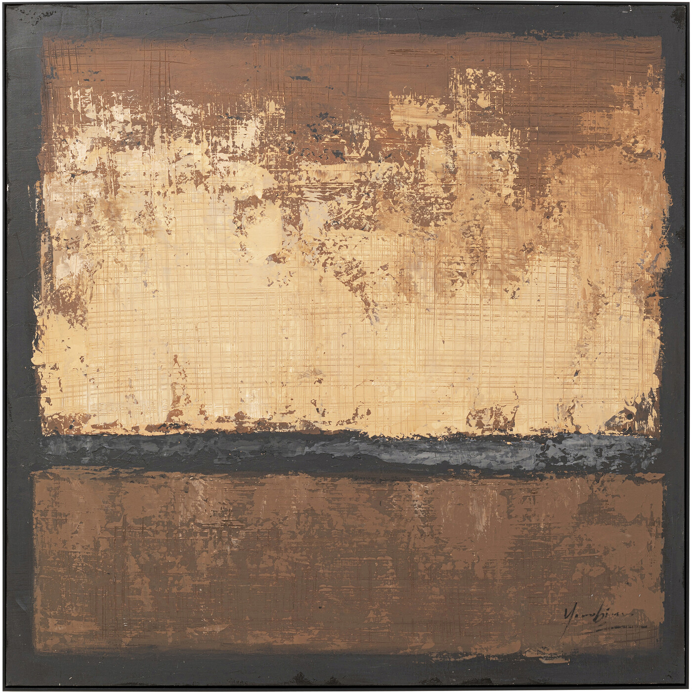 Картина Silence Brown «Тишина» 120x120 см, Коричневый от KARE Design