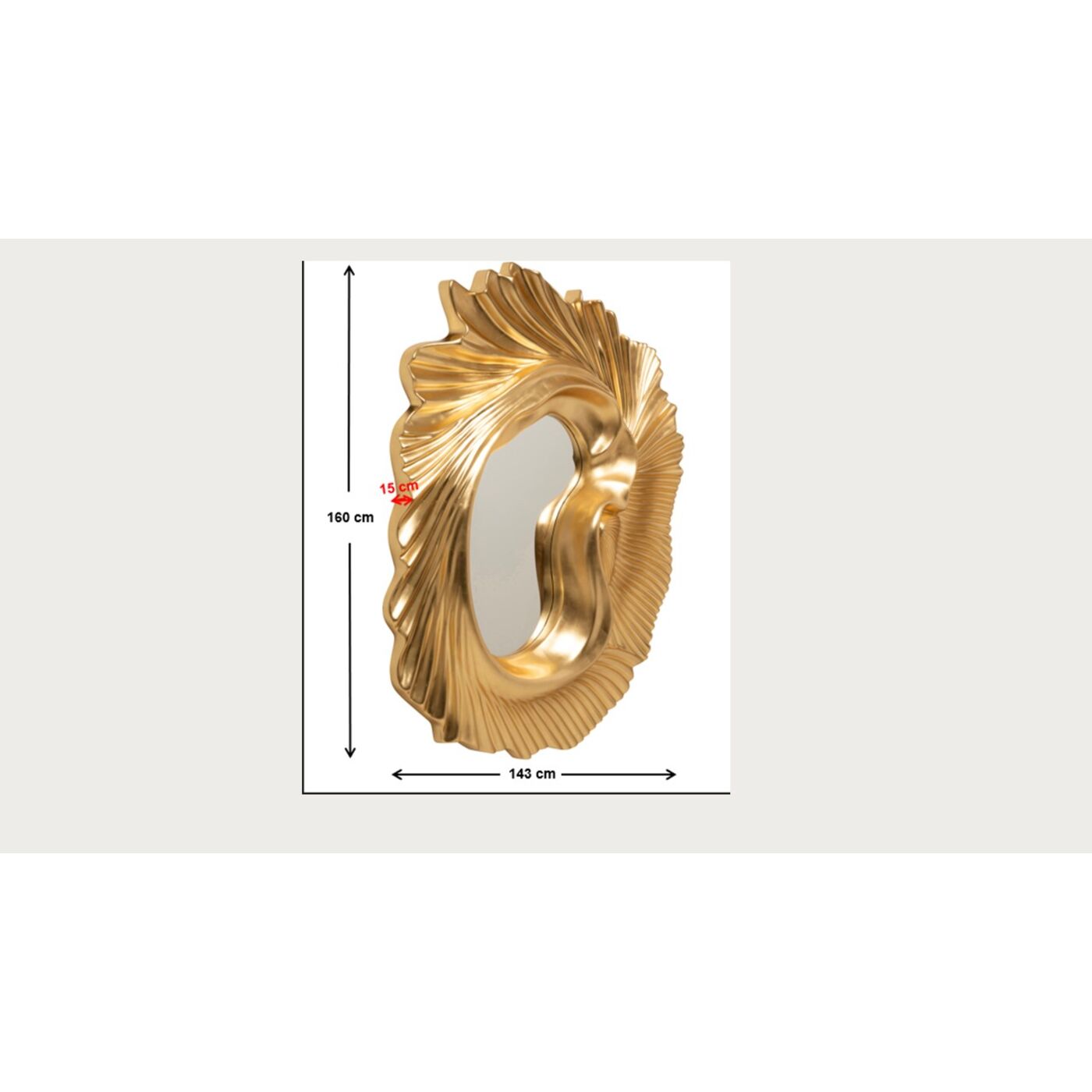Зеркало настенное Orecchio Gold 162x146cm от KARE Design
