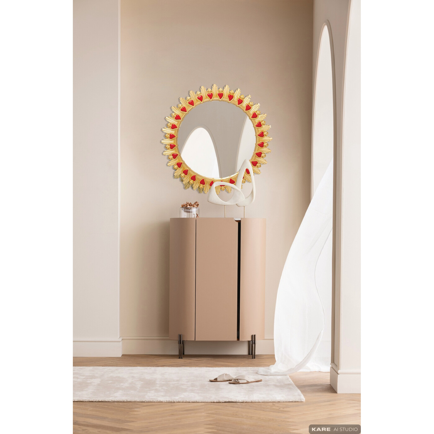 Зеркало настенное Flaming Heart Ø81cm от KARE Design