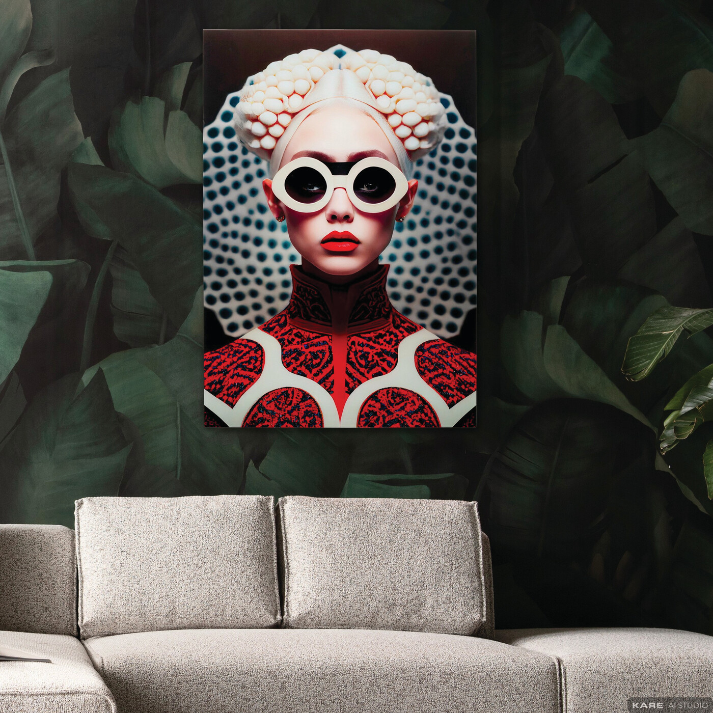 Картина стеклянная Muse Vibe «Женский портрет» 75x55 см от KARE Design