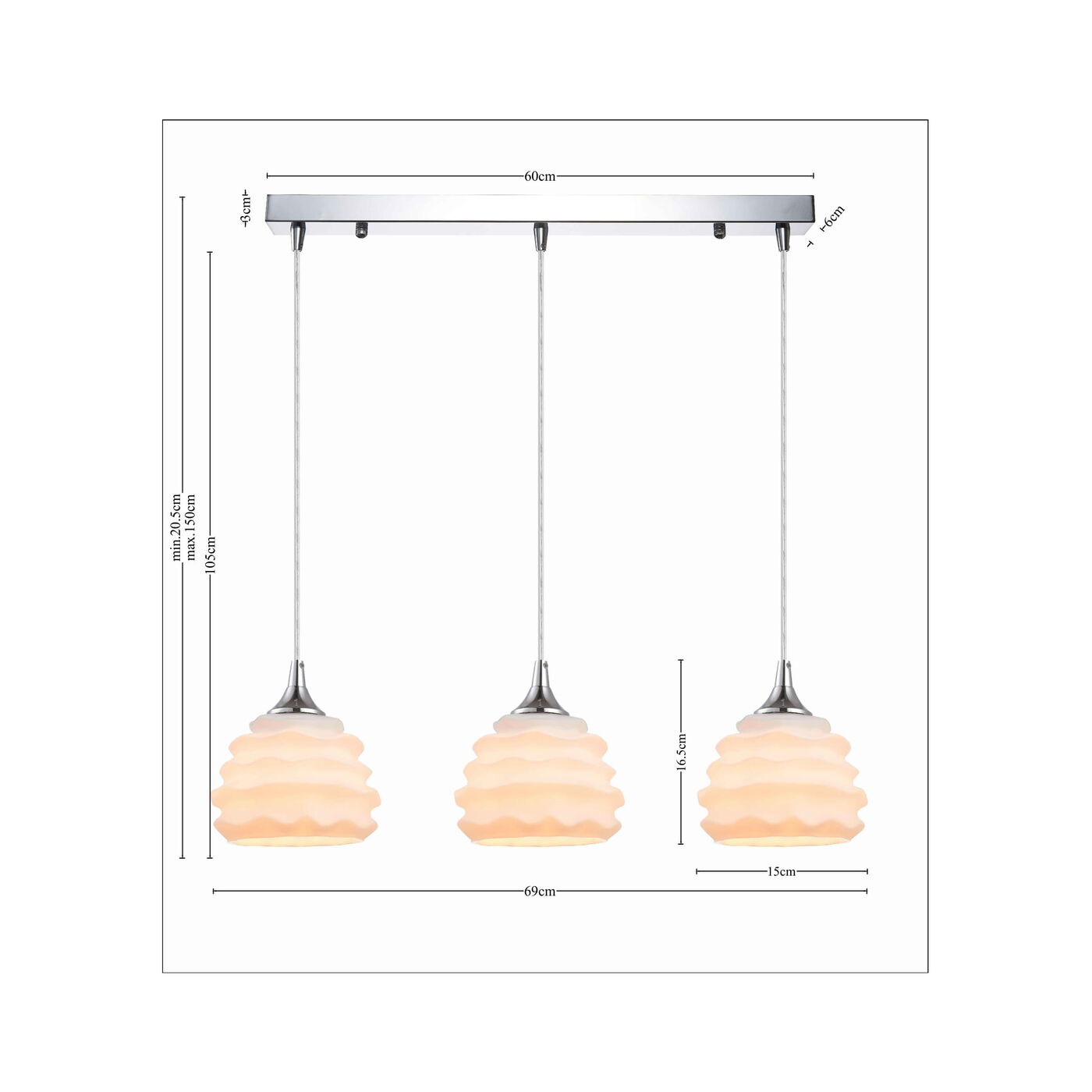 Светильник подвесной Ruffle Dining White от KARE Design