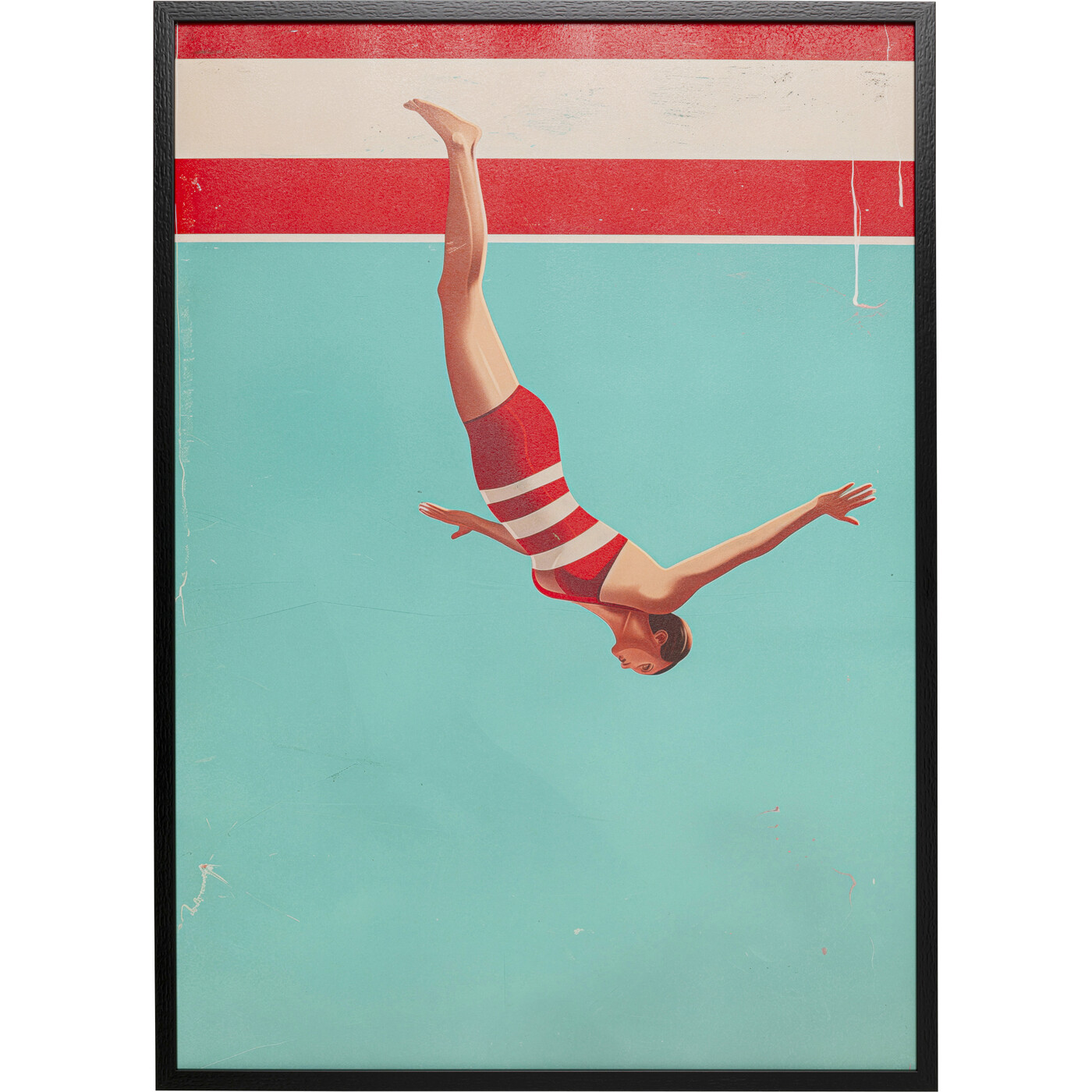Картина в раме Jumping Girl Down «Прыгающая девушка» 103x73 см от KARE Design