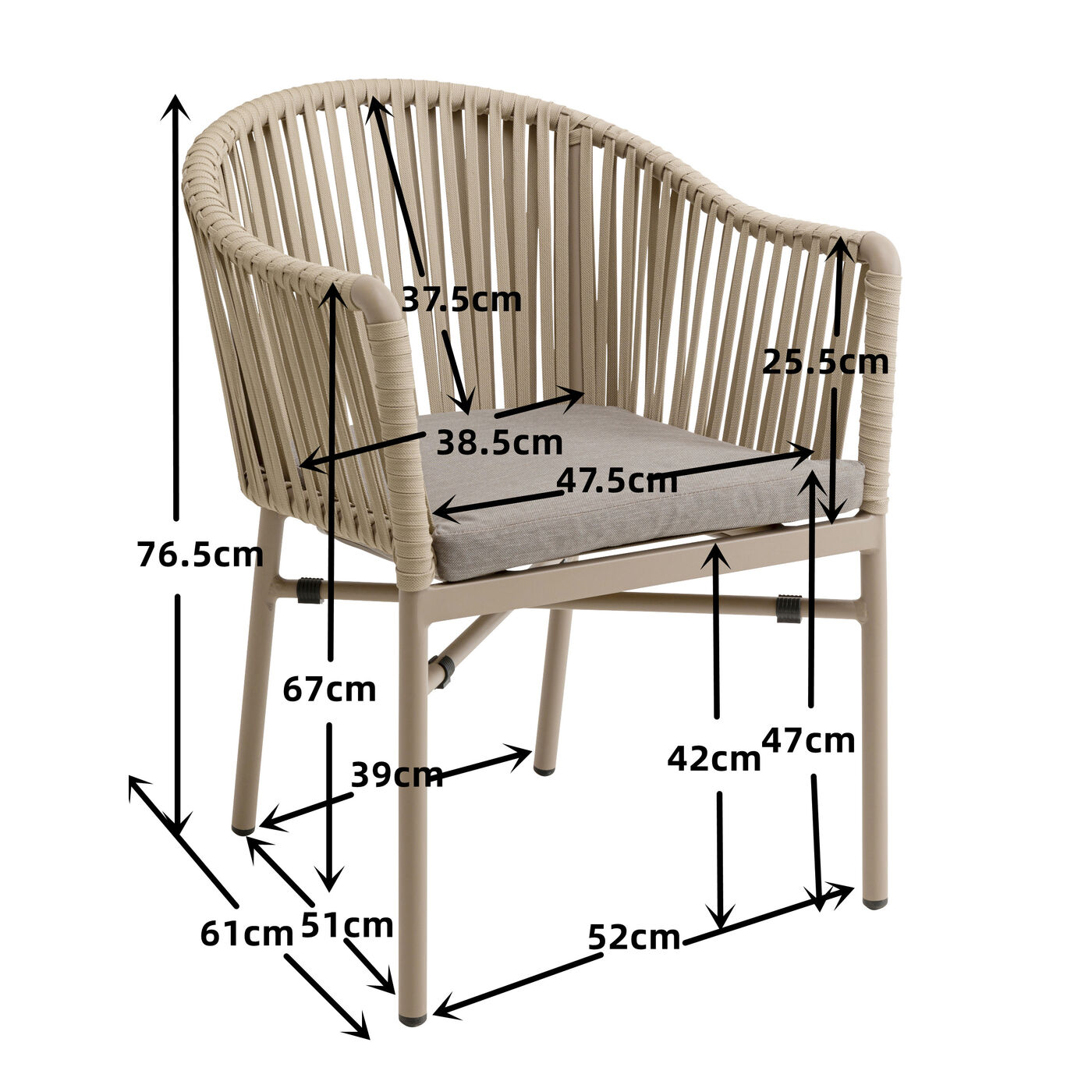 Стул с подлокотниками Santanyi Cream от KARE Design