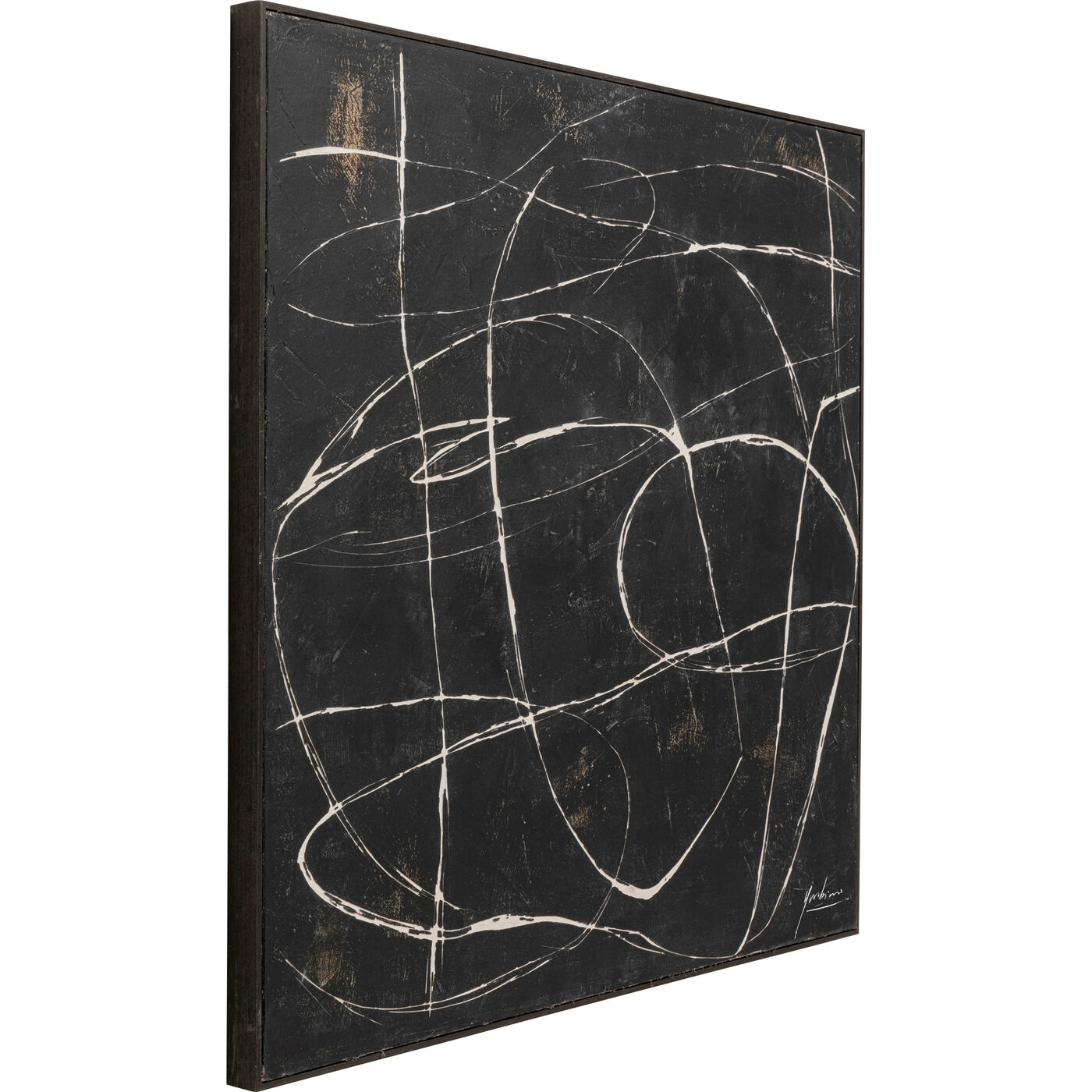 Картина на холсте Sketch Black «Монохромная абстракция» 120x120 см от KARE Design