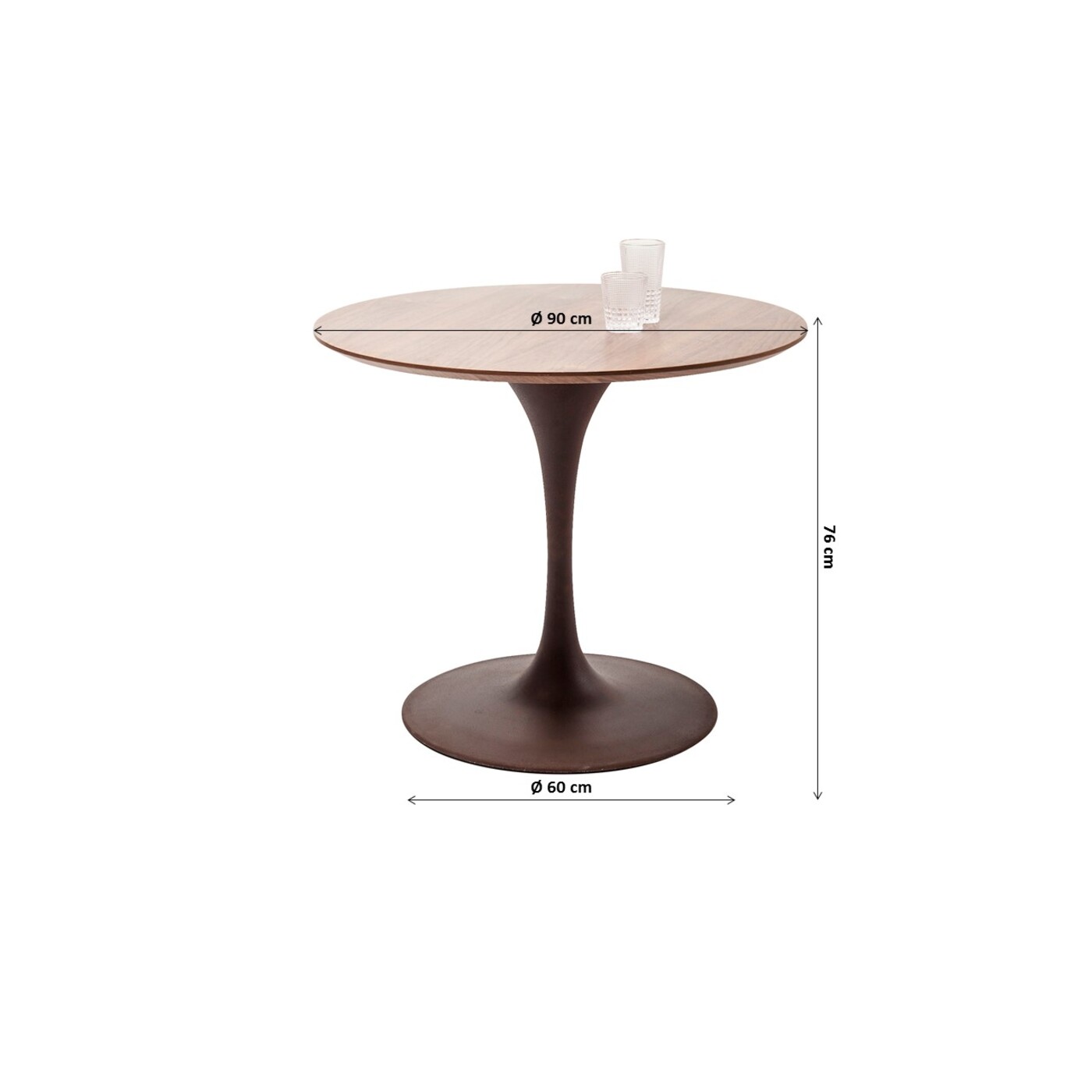 Стол Invitation Set Walnut Rusty Ø90 см от KARE Design