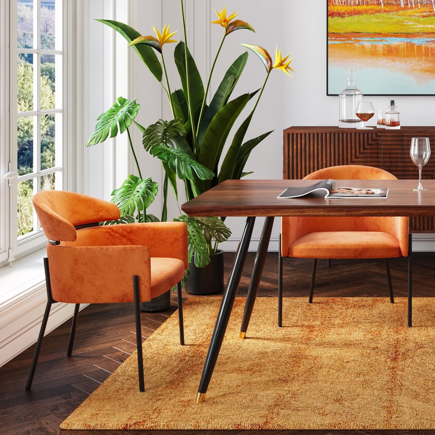 Кресло Alexia Velvet Orange от KARE Design