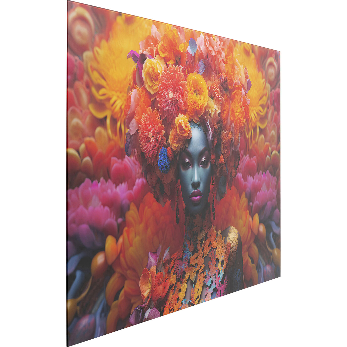 Картина стеклянная Flowers Dream Women «Женщина с цветами» 80x120 см