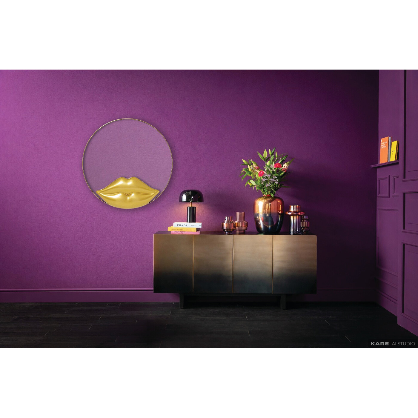 Зеркало настенное Lips Ø100cm от KARE Design