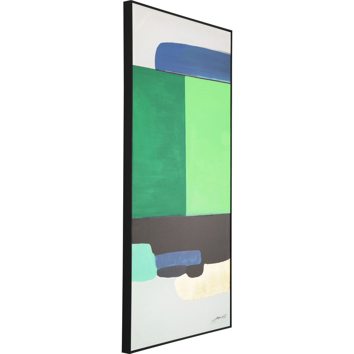 Картина в раме Abstract Shapes Green «Абстрактные формы» 73x143 см, Зелёный