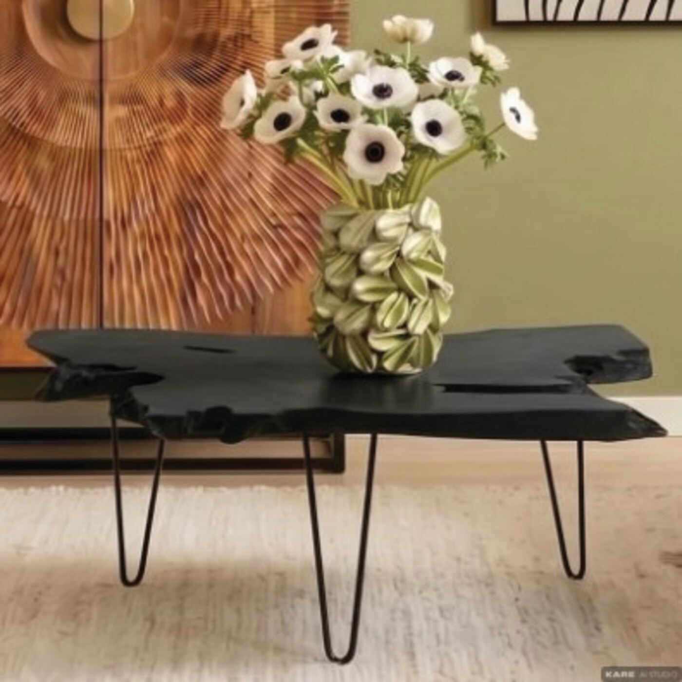 Стол кофейный Aspen Black 100x40 см от KARE Design