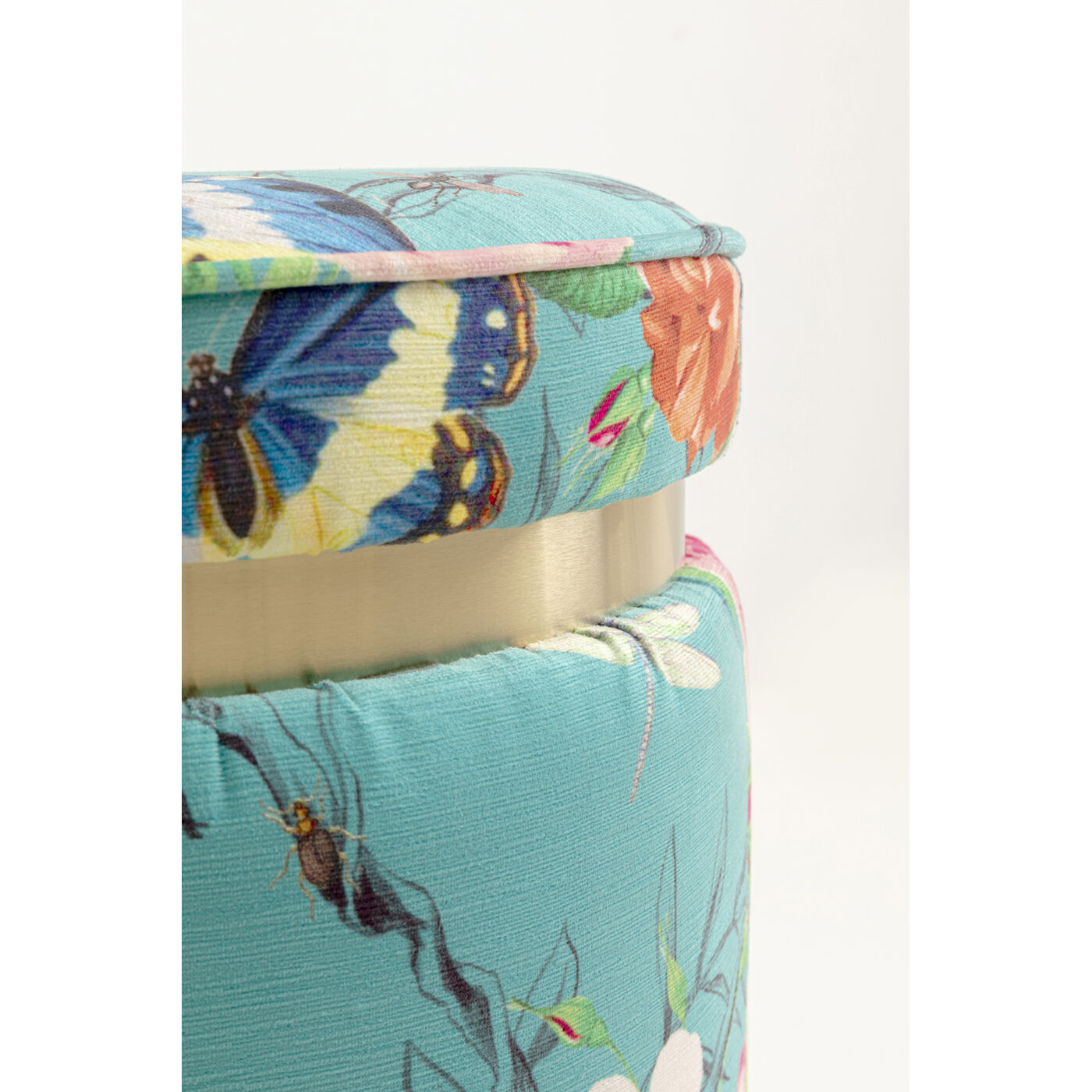 Пуф Flower Fever Blue Ø39cm от KARE Design
