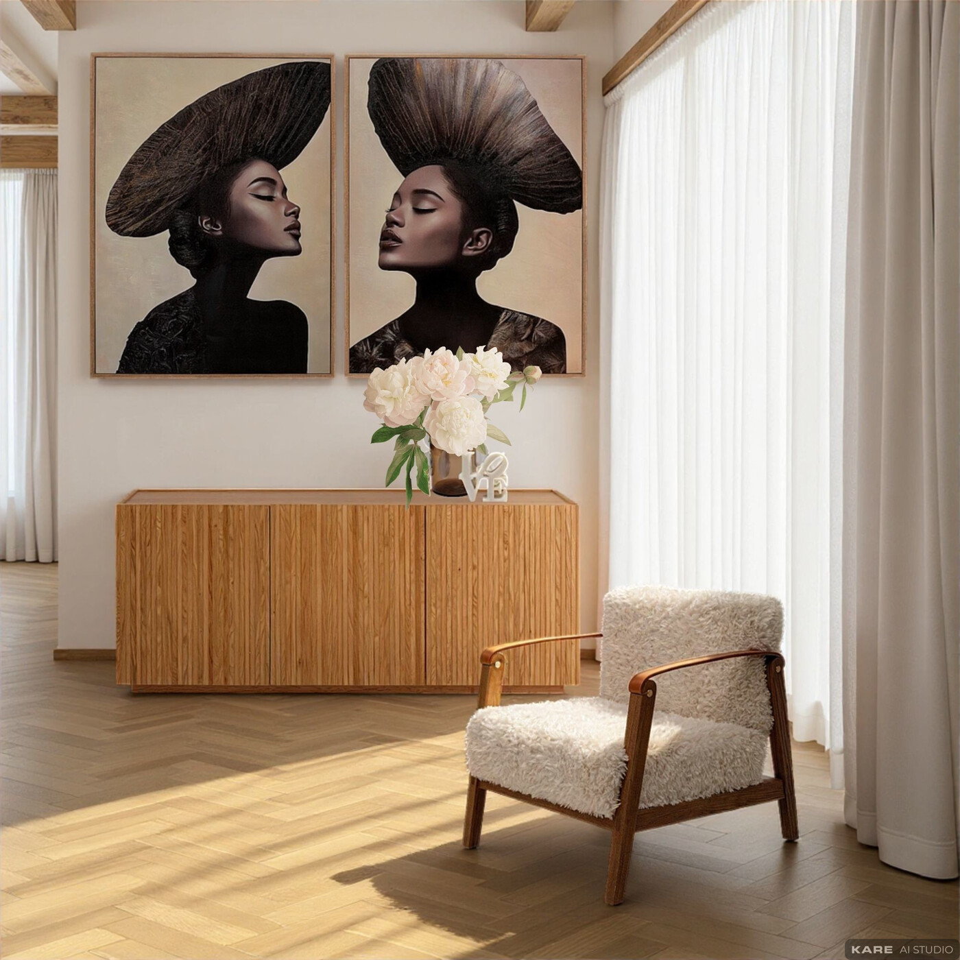 Картина в раме Muse Aesthetic Right «Женский профиль» 90x120 см от KARE Design