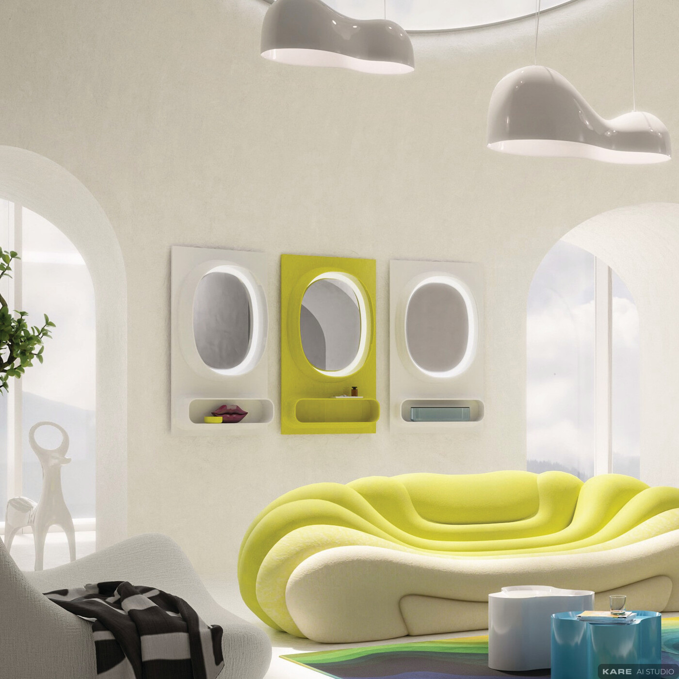 Зеркало настенное  KARE x Karim Rashid Aero LED Green 80x141 см от KARE Design