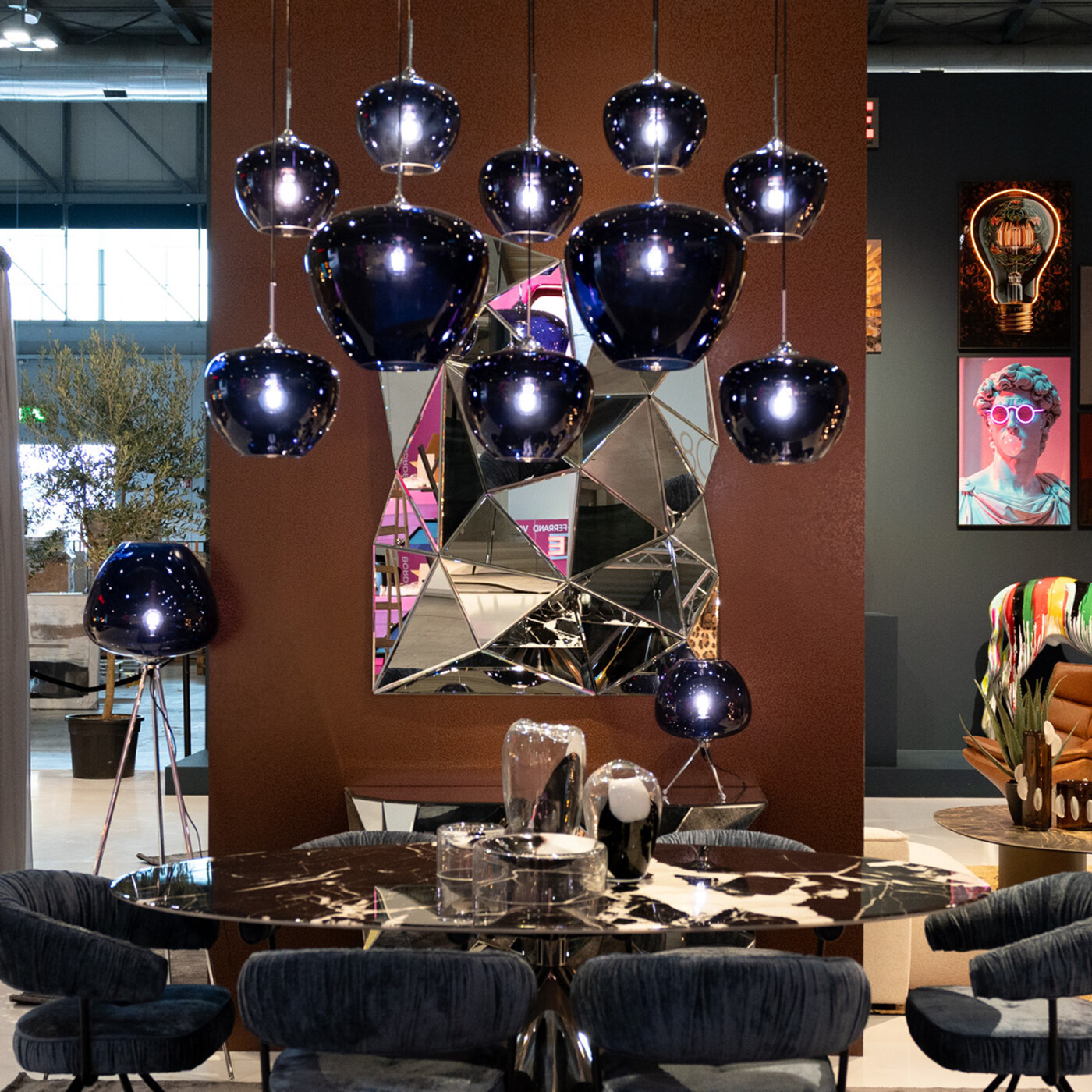 Светильник подвесной Sphere Night Blue 160cm от KARE Design