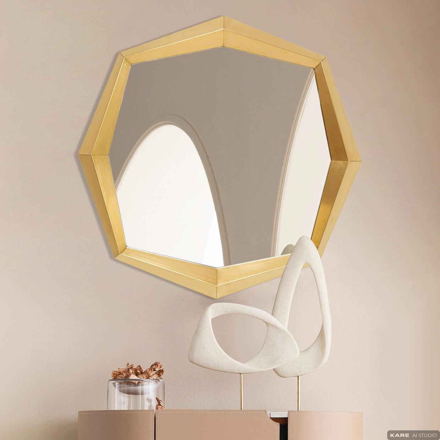 Зеркало настенное Octagon Gold 80x80cm от KARE Design
