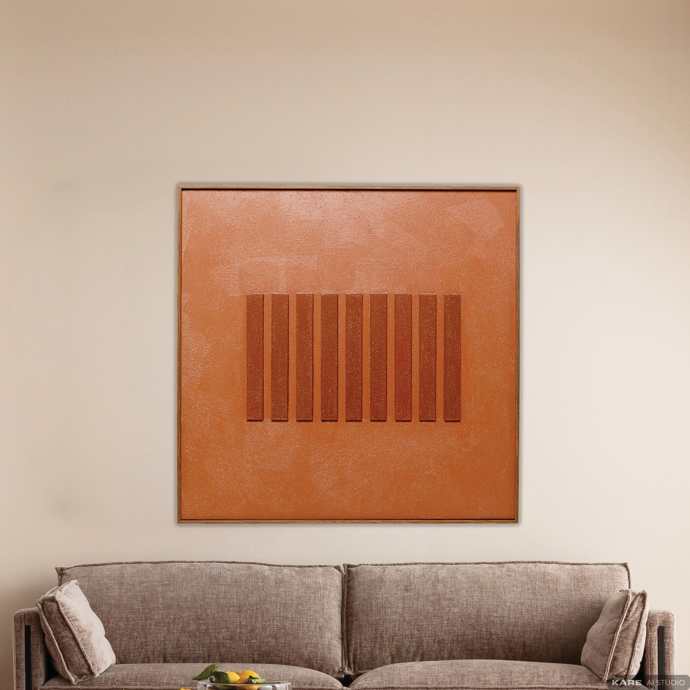 Картина на холсте Art Row Brown «Геометрия» 100x100 см, Коричневый от KARE Design