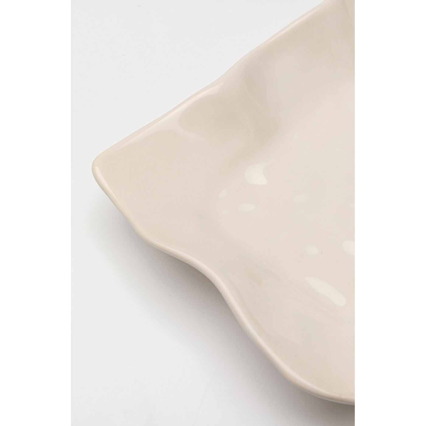 Тарелка сервировочная Organic «Органик» 17x26 см, Кремовый от KARE Design