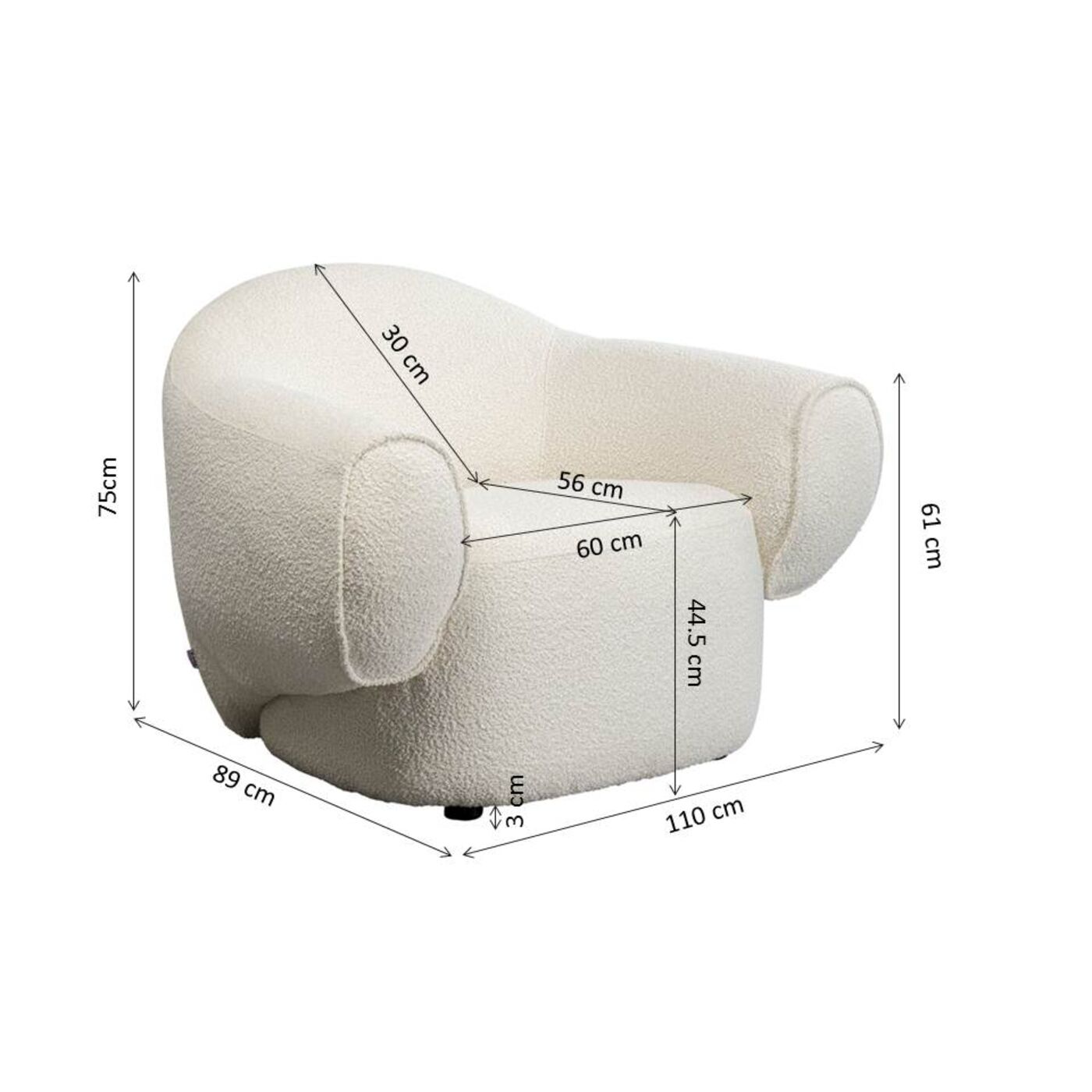 Кресло Dreamy Boucle Cream от KARE Design