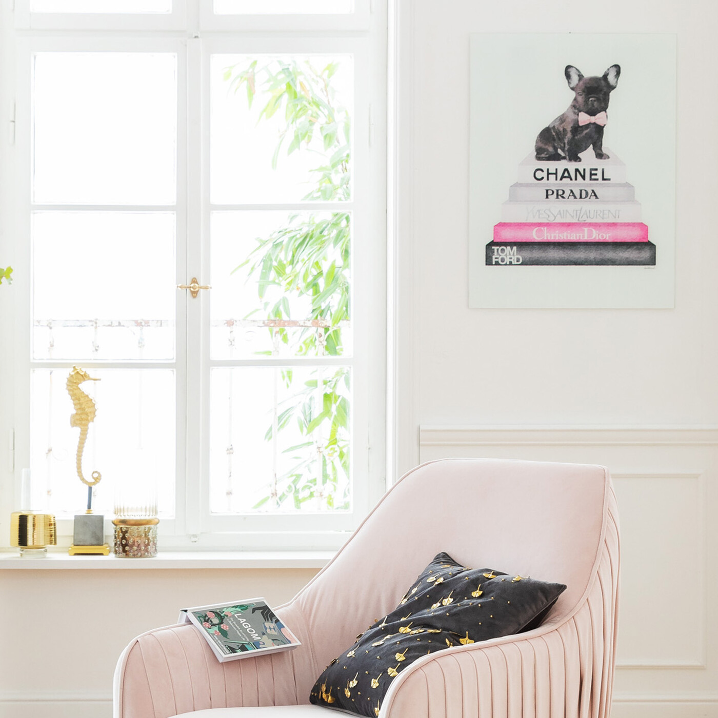 Картина стеклянная Fashion Dog «Модная собака» 80x60 см от KARE Design
