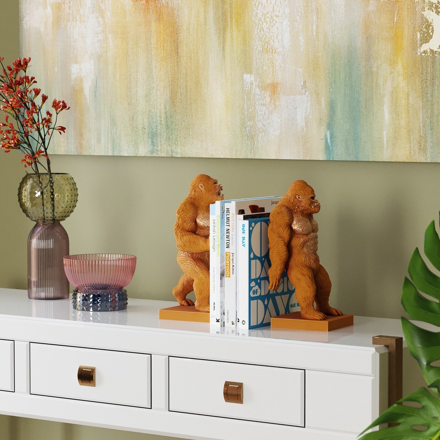 Держатель для книг Gorilla «Горилла» (2 шт), Оранжевый от KARE Design