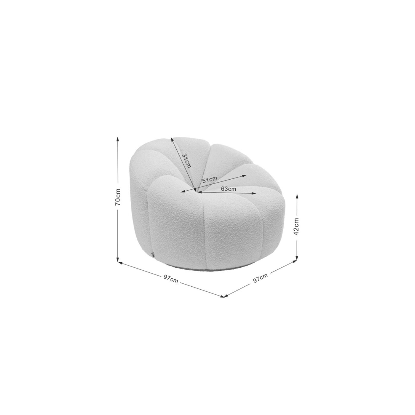Вращающееся кресло Peppo Lounge Red от KARE Design