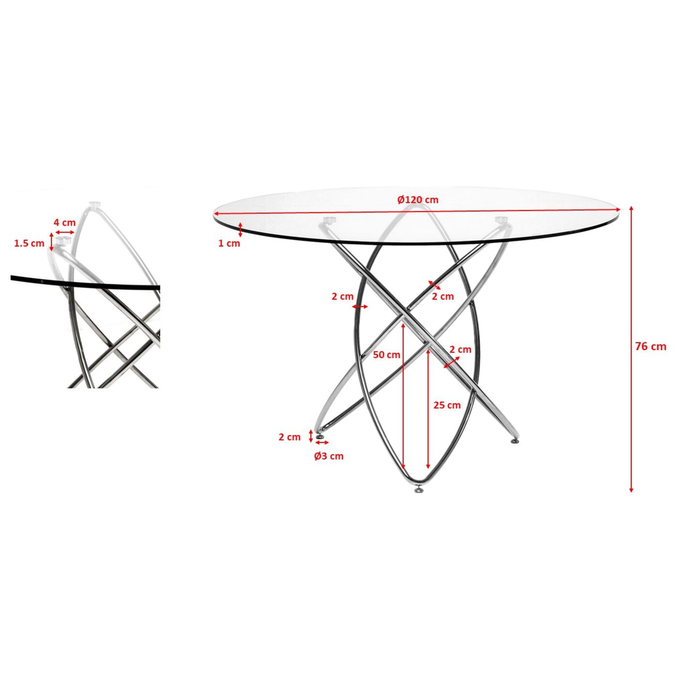 Стол Molekular Black Ø120 см от KARE Design