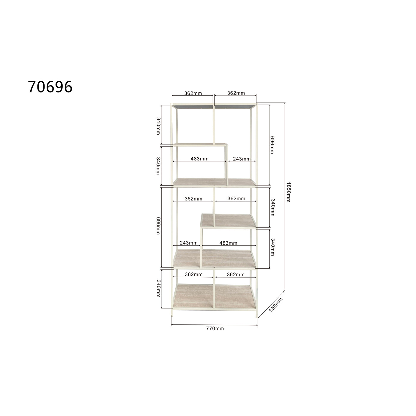 Стеллаж Loftie Greige 77x185cm от KARE Design