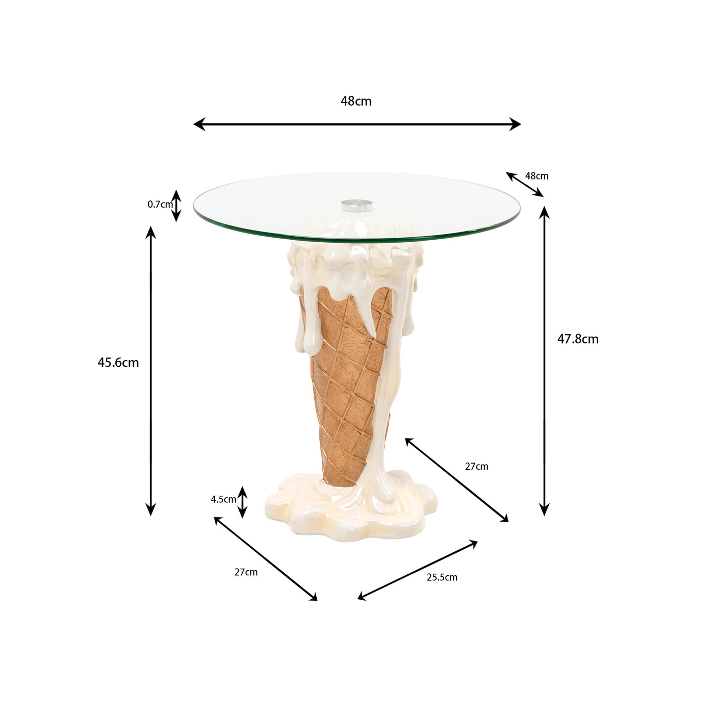 Стол приставной Ice Cream Vanilla Ø48cm от KARE Design