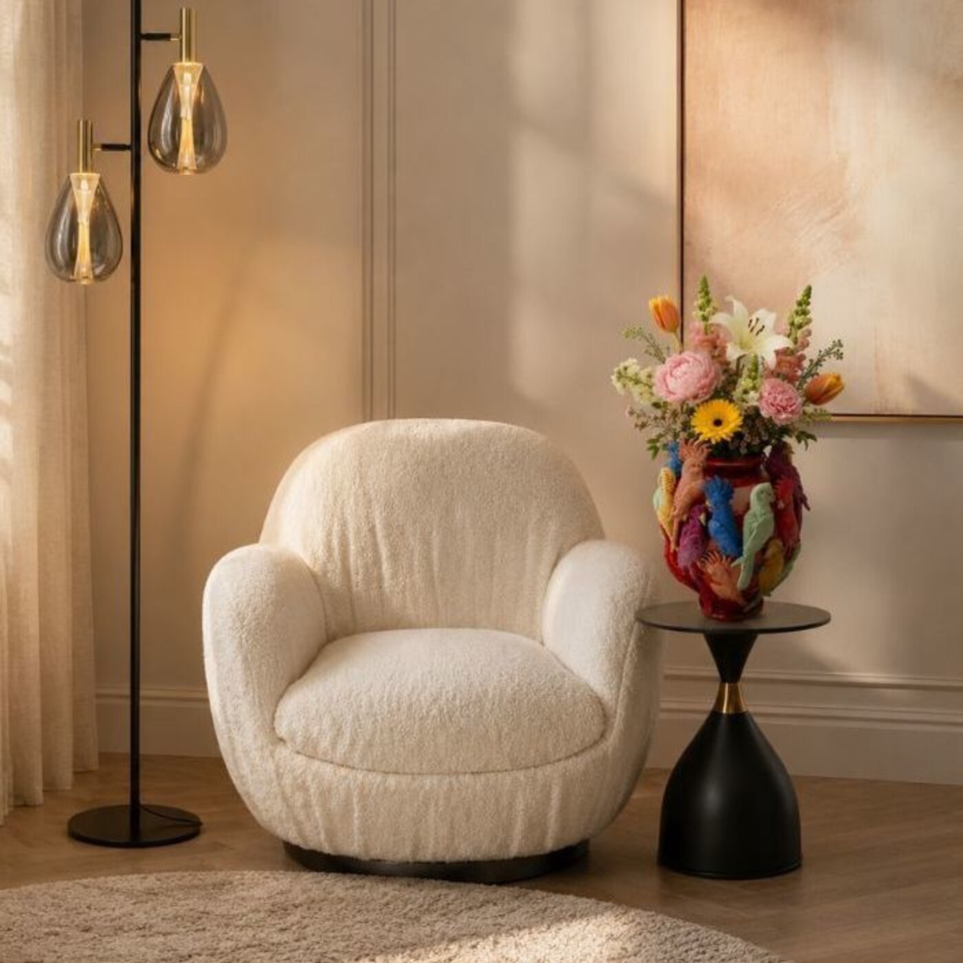 Кресло вращающееся Nube Boucle от KARE Design
