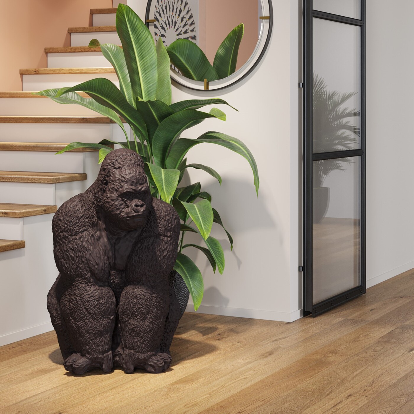 Фигура декоративная Monkey Gorilla Front XXL «Горилла в фас XXL» 107 см от KARE Design