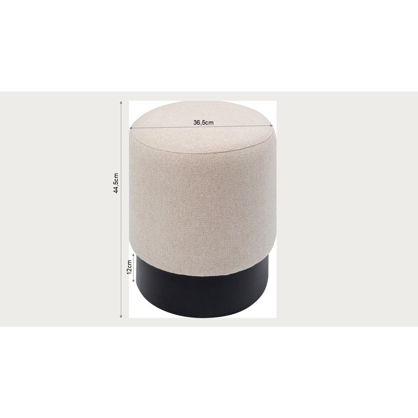 Пуф Cherry Cream Black Ø36 см