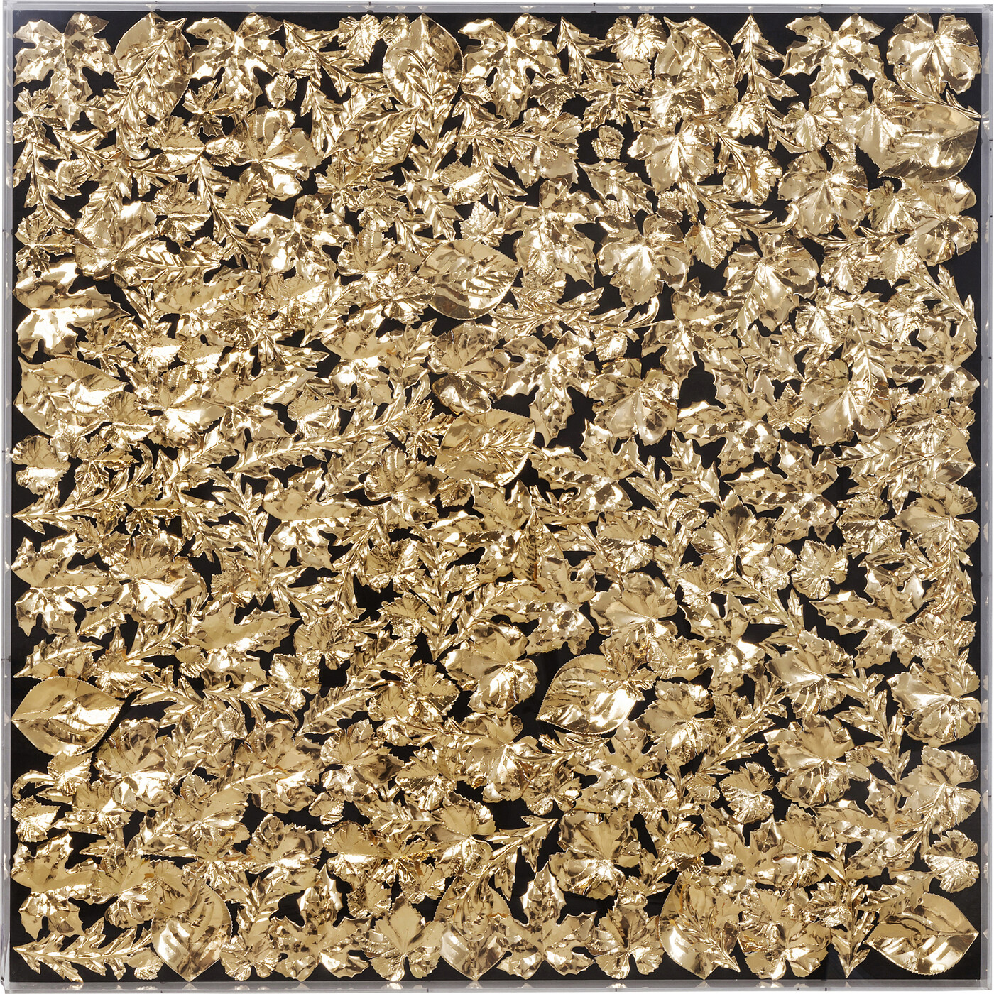 Панно настенное Gold Leaf «Золотые листья» 120x120 см от KARE Design