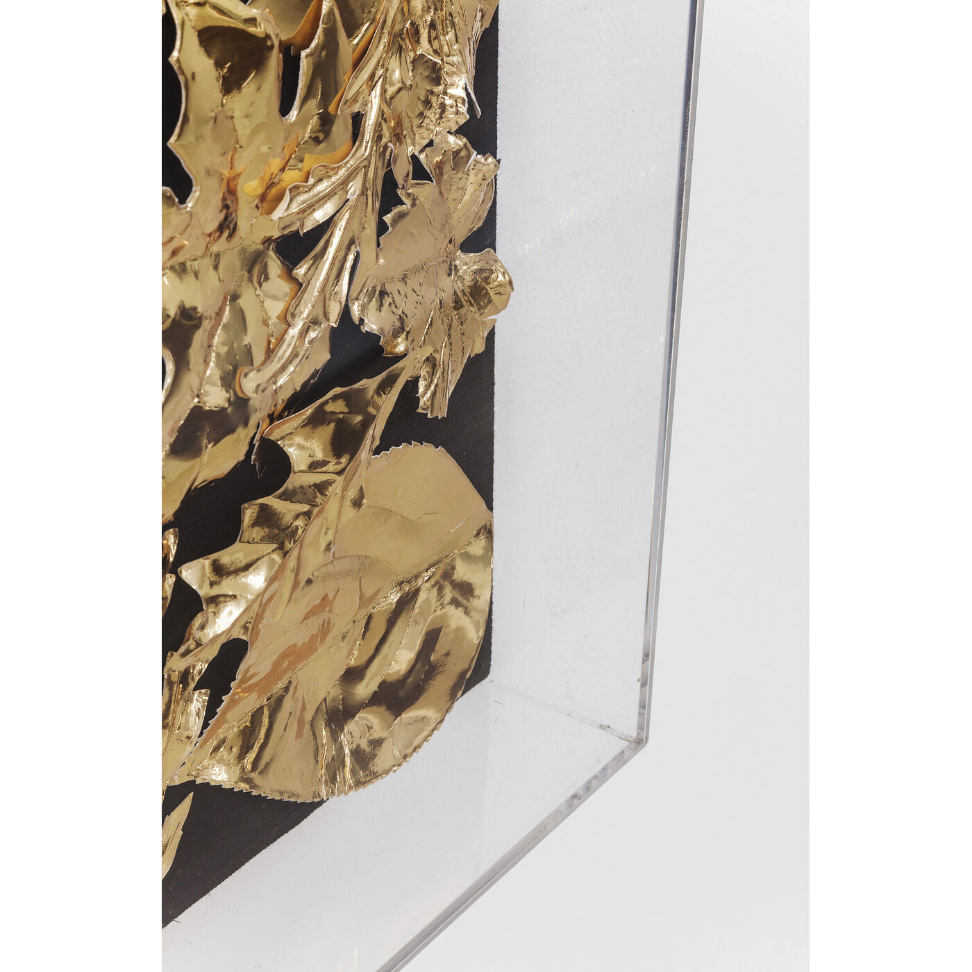 Панно настенное Gold Leaf «Золотые листья» 120x120 см от KARE Design