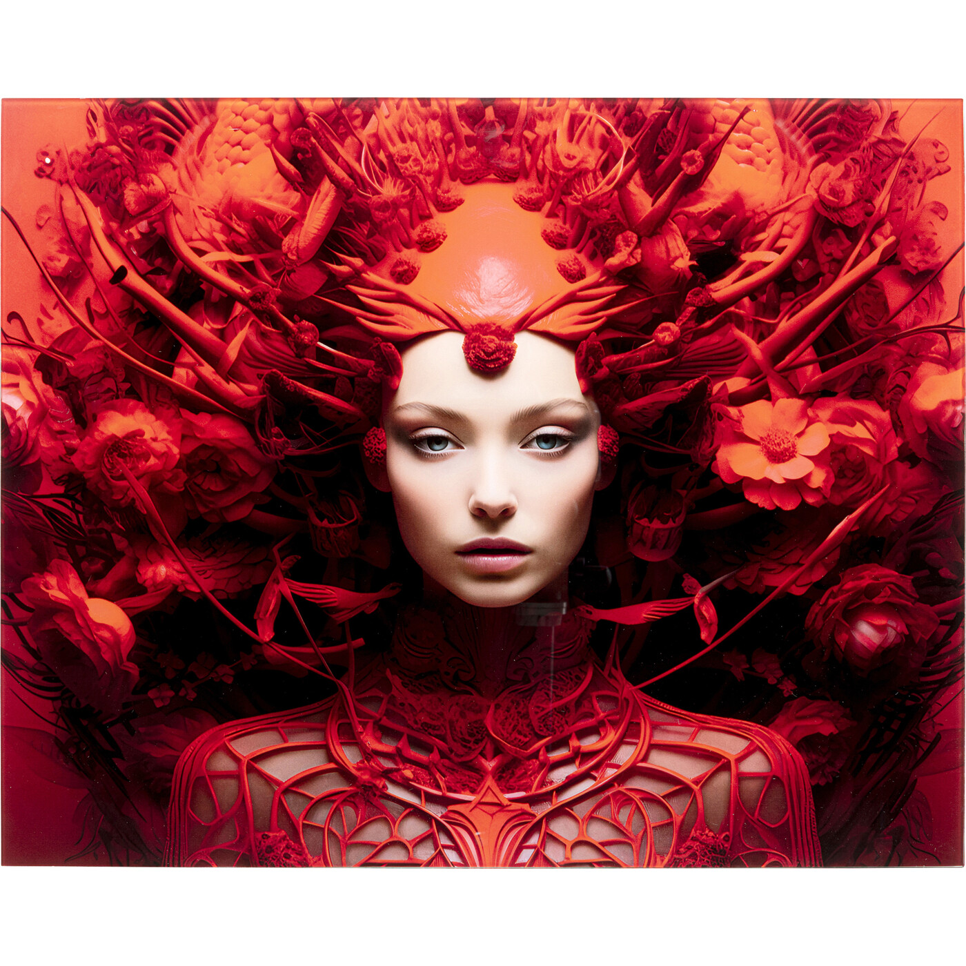 Картина стеклянная Red All Over «Красная абстракция» 50x40 см от KARE Design