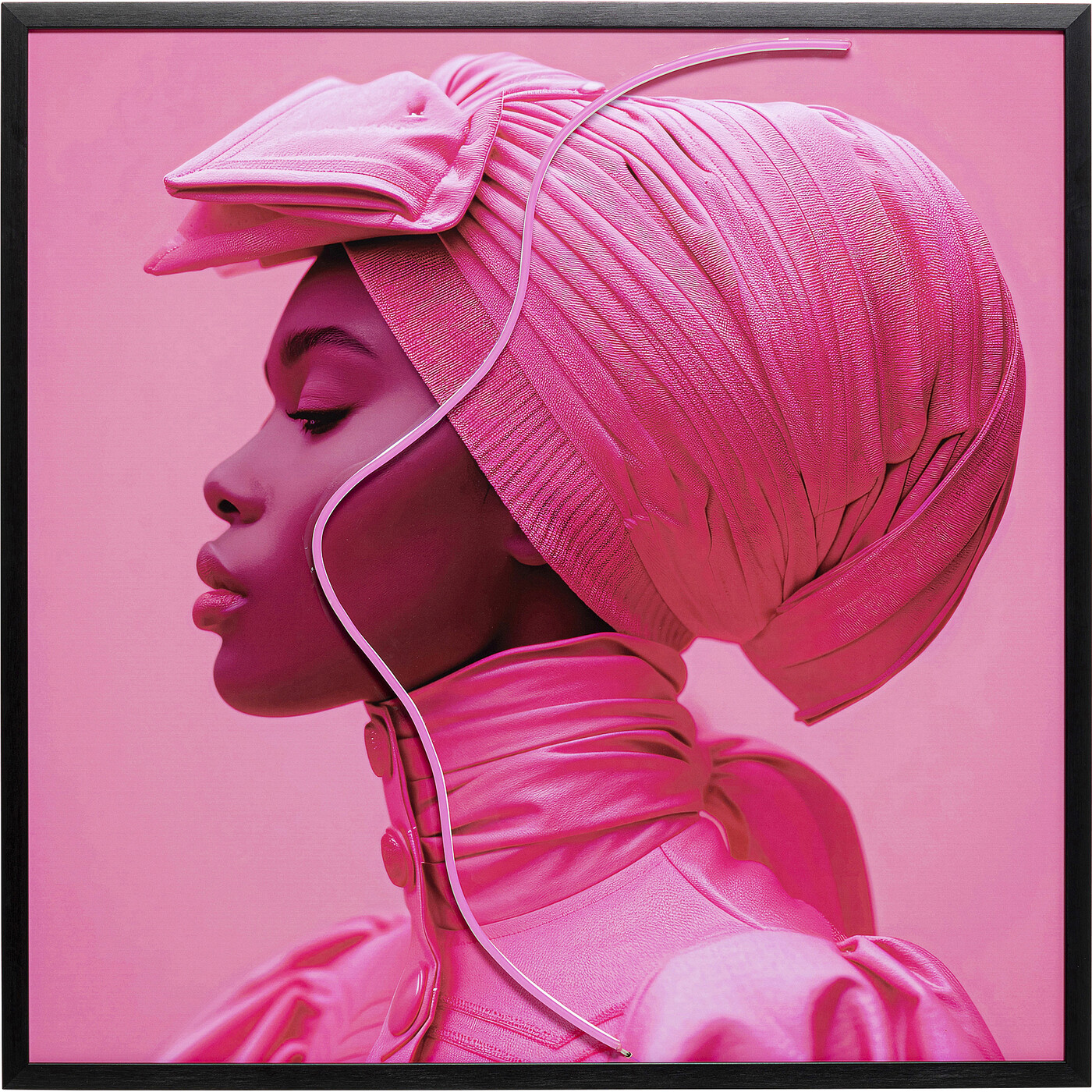 Картина Pink Woman LED «Розовая дама» 80x80 см от KARE Design