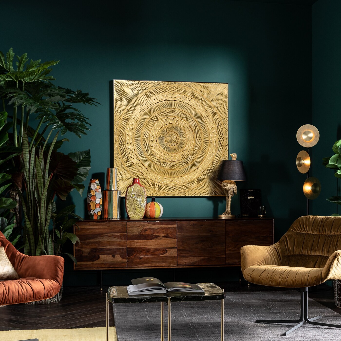 Панно настенное Art Circle Gold 120x120 см от KARE Design