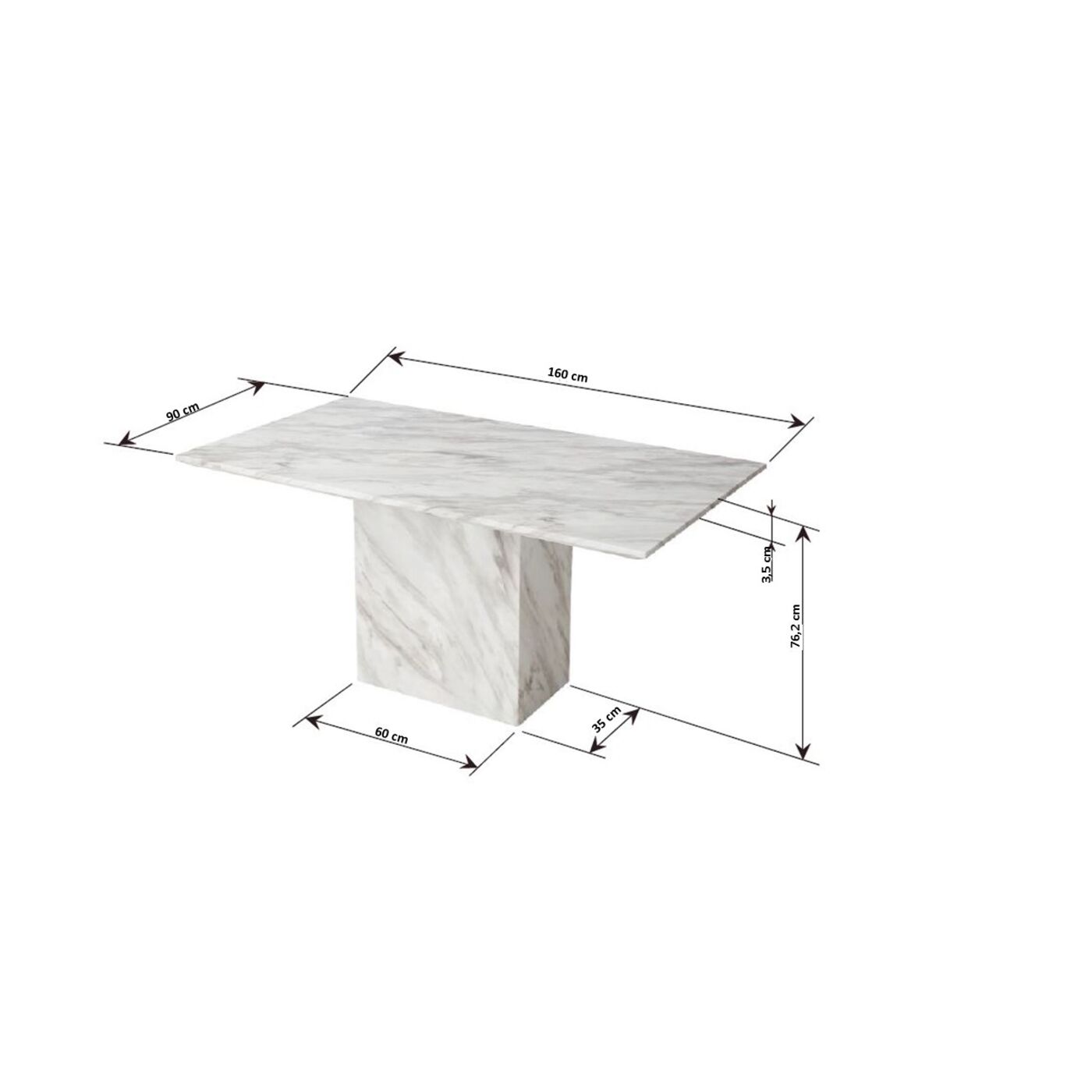 Стол Artistico Marble 160x90 см от KARE Design