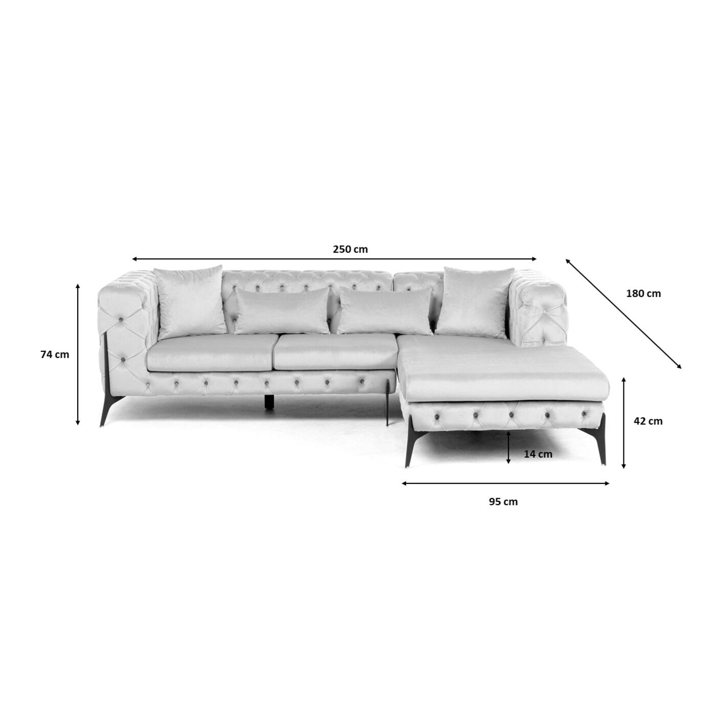 Диван угловой Bellissima Velvet Taupe Right 240x180 см от KARE Design