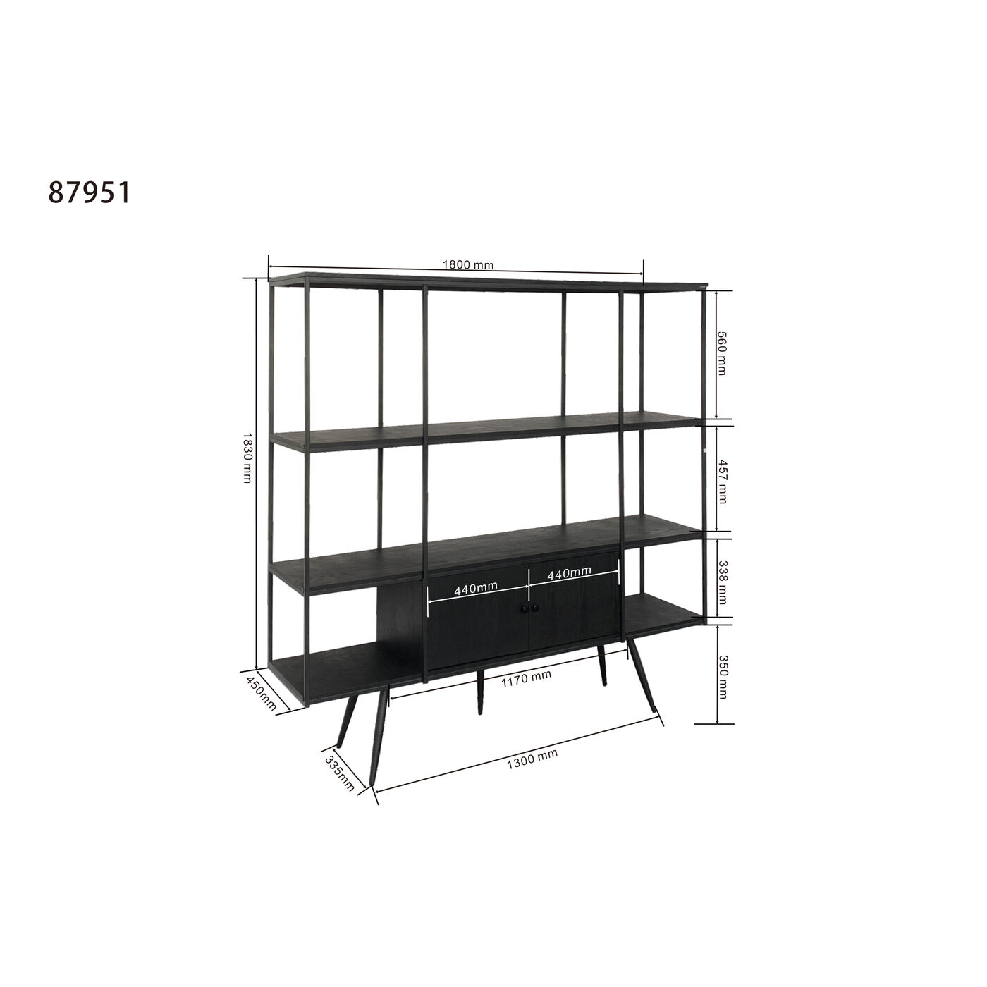 Стеллаж Cosy Sixties Black 180x183 см от KARE Design