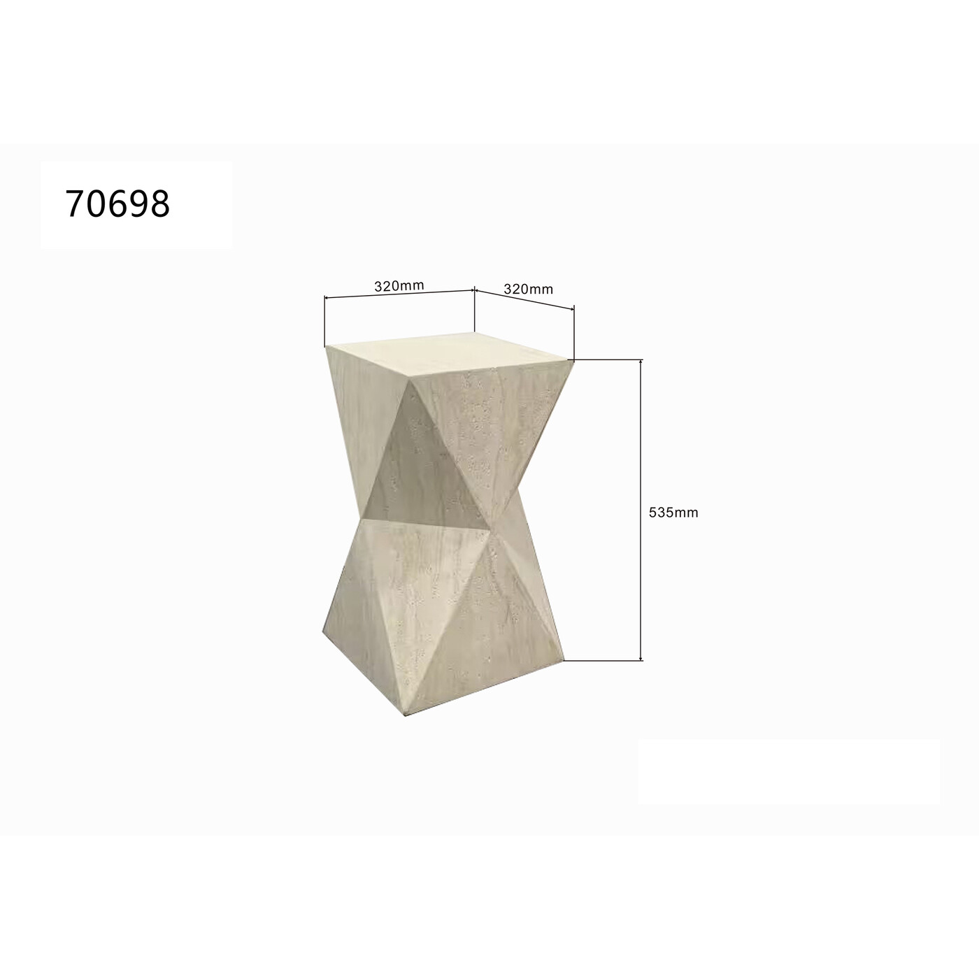 Стол приставной Luxury Triangle Travertine 54cm от KARE Design