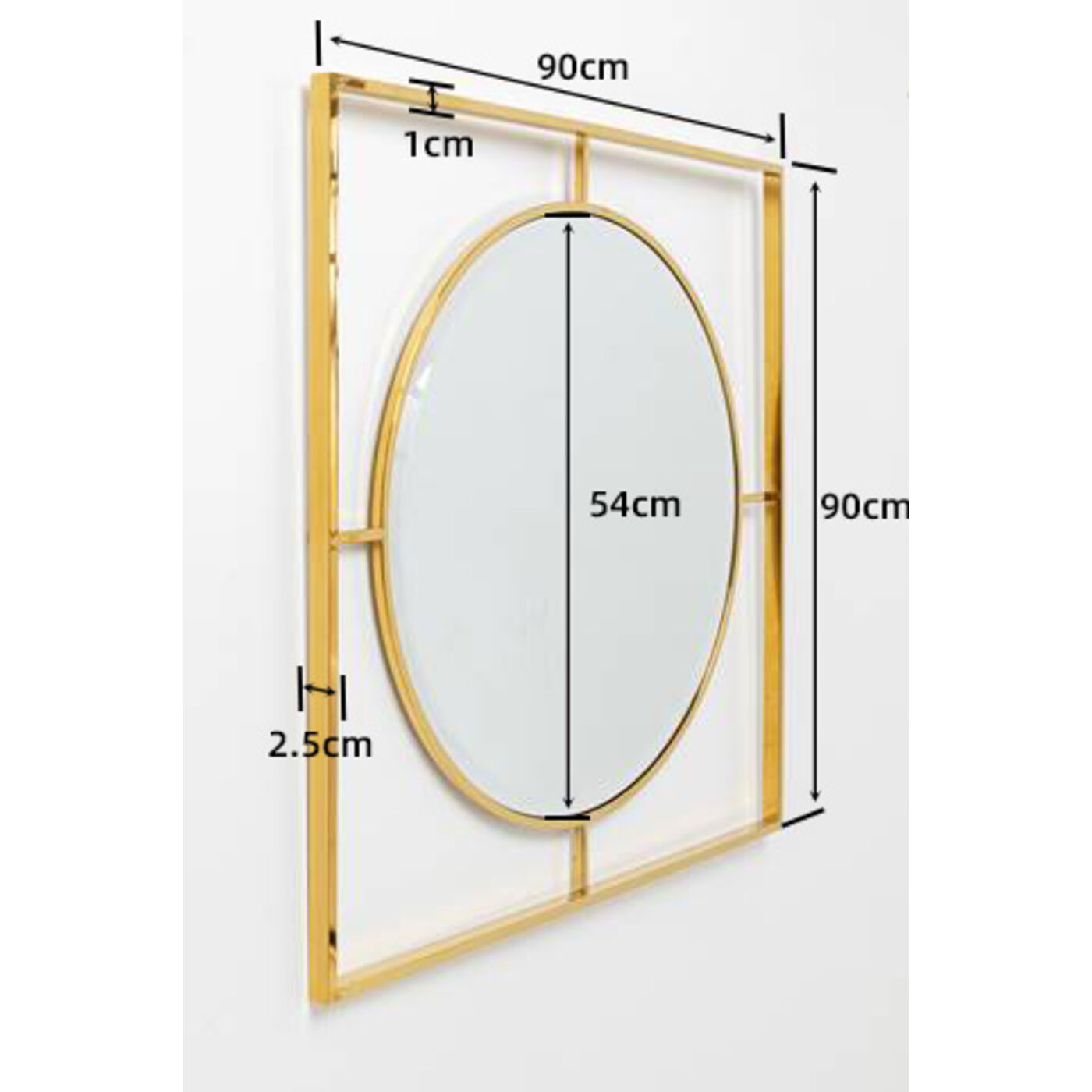 Зеркало Stanford Frame Gold Ø90 см от KARE Design