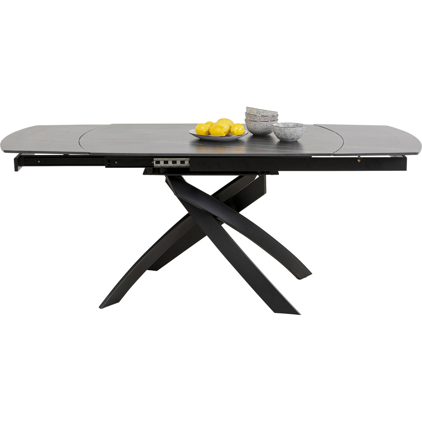 Стол раздвижной Twist Black 120(30+30)x90 см от KARE Design