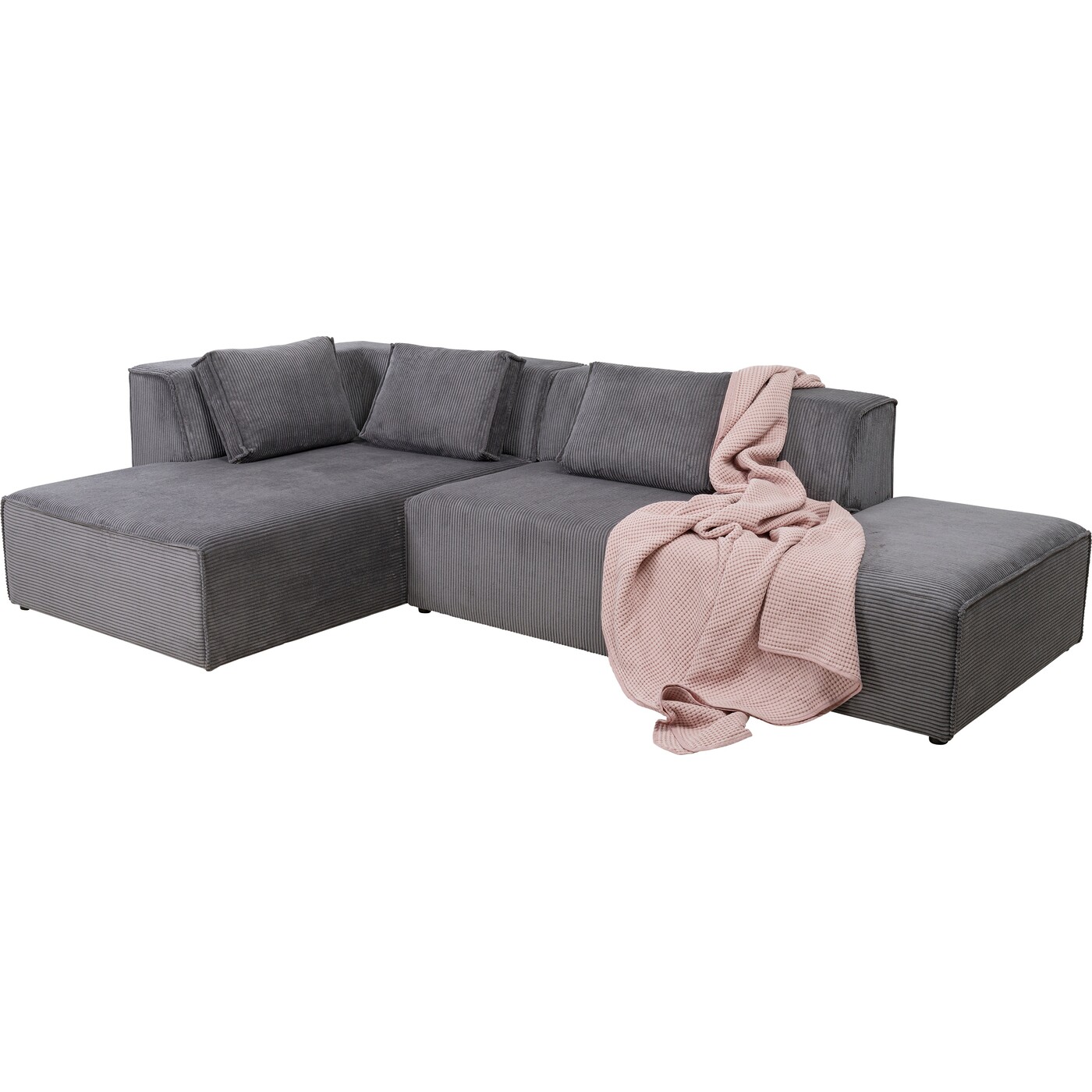 Диван левосторонний угловой Infinity Ottomane Cord Grey Left от KARE Design