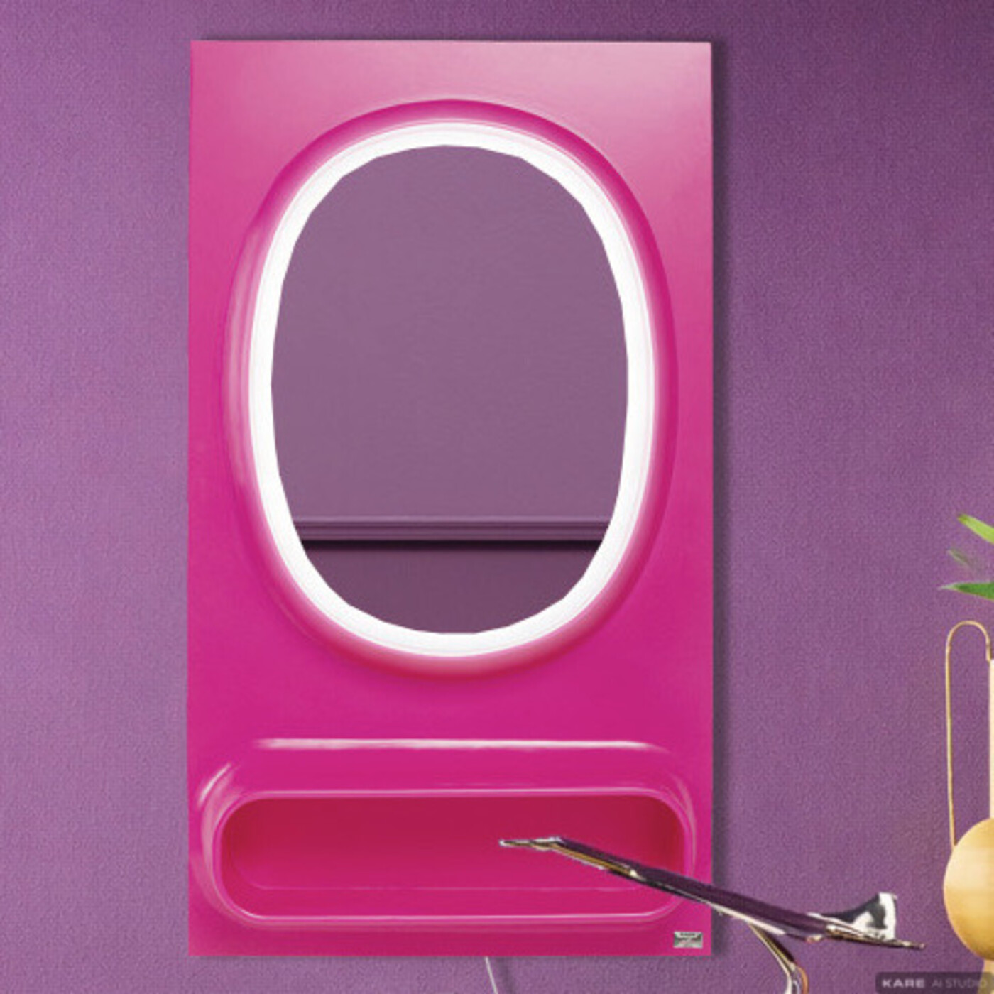 Зеркало настенное  KARE x Karim Rashid Aero LED Pink 80x141 см от KARE Design
